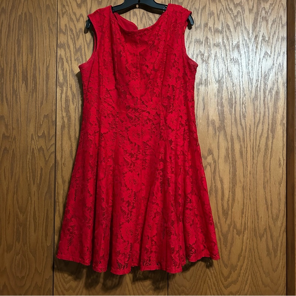 Red Lace A-Line Dress